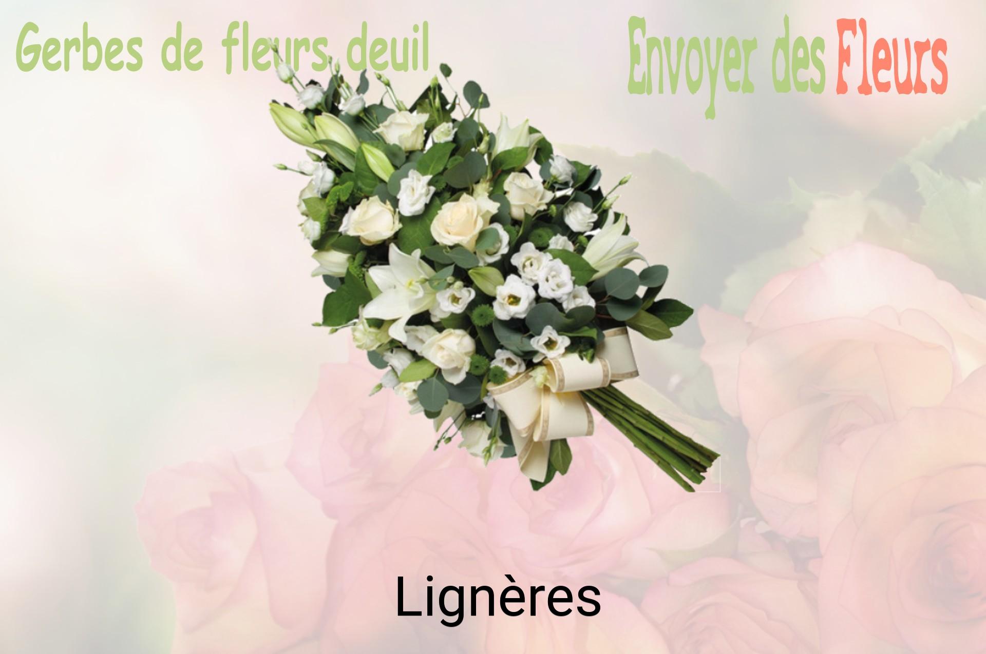 Gerbe de fleurs de deuil livrée à Lignères